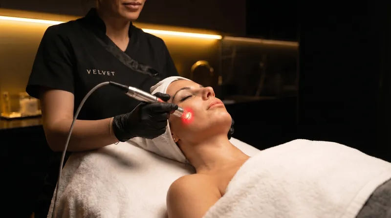 Trattamento laser sul viso eseguito presso Velvet Milano Beauty, Viale Abruzzi 37